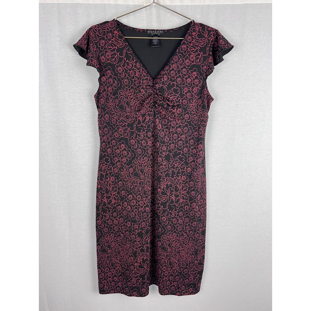 Vintage Parallel Dress Y2K Babydoll Midi Whimsigoth Dark Floral Vamp Witchy